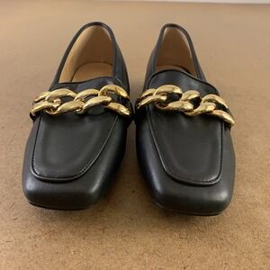 Z Code Z Women's Shoe Size 5 Black Gold Tone Chain Detail Layla Vegan Flats New